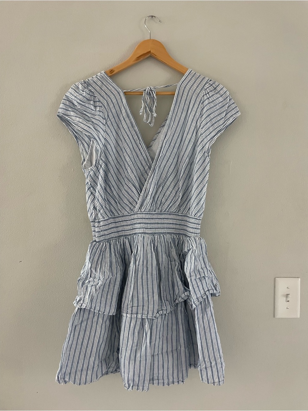 American Eagle Outfitters Blue and White Striped Mini Dress - Picture 2 of 5
